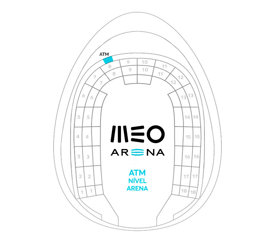 Mapa do Multibanco Arena Meo- Arena